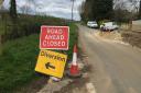 Diversion signs on North Hall Road