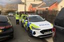 The police cordon in Hillman Avenue, Jaywick