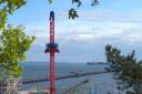 Views - riders pictured on the new Vertigo ride at Southend's Adventure Island