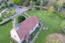 An aerial view of St Leonard's Church, Bengeo