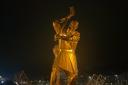 The Shipbuilders statue will be lit up yellow