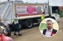 Accident - A bin lorry was left tipped on its side