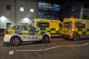 Police and ambulance crews outside the UEA Sportspark in Norwich