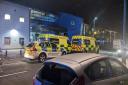 Emergency services outside the UEA Sportspark on Wednesday evening