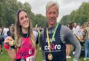 Chloe Salisbury and Mark Stevens after their Royal Parks Half run in London