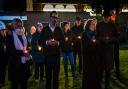 People at the vigil in Jubilee Gardens, Saffron Walden, for the Ukraine