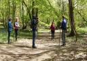 Paul Goddard of Saffron Walden being filmed in Rickling Green