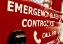 Saffron Walden's Emergency Bleed Control Kit in the Market Square which can be used to save lives after a stabbing. Picture: Will Durrant