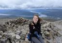 Lily Worboyes at the top of Ben Nevis