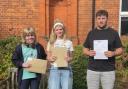 Bastie, Faith and Braydon from Joyce Frankland Academy with their A-level results