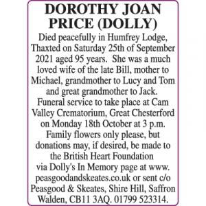 DOROTHY JOAN (Dolly) PRICE