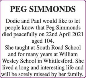 PEG SIMMONDS