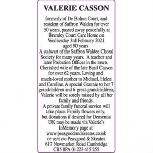 VALERIE CASSON