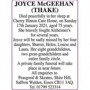 JOYCE MCGEEHAN