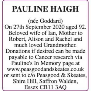 PAULINE HAIGH