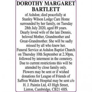 DOROTHY MARGARET BARTLETT