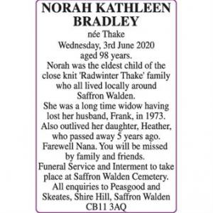 NORAH KATHLEEN BRADLEY