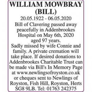 WILLIAM MOWBRAY
(BILL)