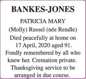 PATRICIA MARY BANKES- JONES