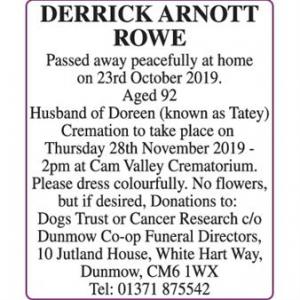 DERRICK ARNOTT ROWE