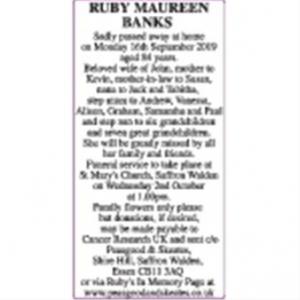 RUBY MAUREEN BANKS