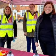 Volunteer Michelle (left) with BID chair Julie Redfern (right). Picture: Will Durrant