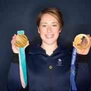 Lizzy Yarnold with her medals