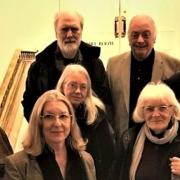 Seven past Mayors of Saffron Walden attended the Council Meeting to object to the “disposal” of the Council Table. From left: Keith Eden, Sandra Eden, Mike Hibbs, Hilary Shibata, Cliff Treadwell, Daphne Cornell, Jim Ketteridge