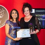 Sarah Ellis (right) won a gold award in 2019 for Community Champion at the Best Business Woman Awards. She returned to the awards in 2021 to collect a silver prize in the 