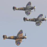 A Spitfire trio in action at the IWM Duxford Flying Days: Best of 2021 event.