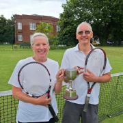Anne Taylor and Dave Hancock, winners of the 2024 Castle Hill Tennis Club Mixed Doubles competition. Picture: CASTLE HILL TENNIS CLUB