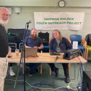 Mike Hibbs (left) at Saffron Walden Youth Outreach Project's 30th anniversary party