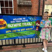 Nicole, daughter of BID manager Lisa Cleaver, promotes the Saffron Walden Going for Gold Trail