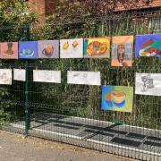 Artwork from Dame Bradbury’s pupils displayed at the exhibition