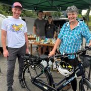 Claire with her hired bike