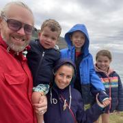 The Angell family - Tom, Arabella, Rex, Sadie and Huey