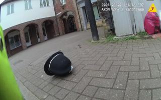 Body camera footage showed Pc McNamara's hat being knocked to the ground during the arrest