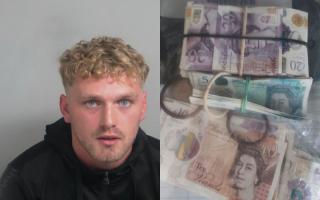 Liam Coles and the cash seized from his address