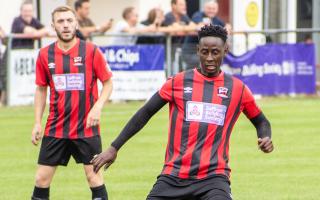 Adalberto Pinto got Walden's first goal against Walthamstow. Picture: DOMINIC DAVEY PHOTOGRAPHY