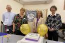 The Listening Place, which provides a setting for non-judgmental listening, celebrated its 20th anniversary with a cake and a talk. Pictured are The Rev Dr Mark Cheetham, Sue Robbins, Caroline Cavanagh, and The Rev Canon Ann Long