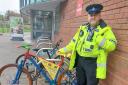 One of the 'scarecrow' bikes outside Hatfield Swim Centre