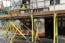 Scaffolding - the front of the Brewhouse