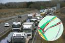 Traffic - Traffic has slowed down on the A12 near Brentwood