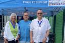 Community - Parish Councillors (Left to Right) Dave Priestnall, Maureen Norgan, and Bill Davidson, at the Home-Start Harwich Free family event at the Parkeston Welfare park in July