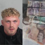 Liam Coles and the cash seized from his address