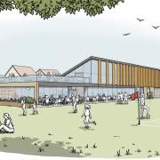 One of the initial architect designs submitted for the community centre in Elsenham