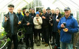 The crocus planting team with helpers