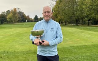 Graham Goodman  with his county trophy. Picture: CAMBS GOLF