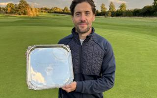 Richard Southall of Saffron Walden Golf Club with the Wheeler Salver. Picture: GRAHAM GOODMAN